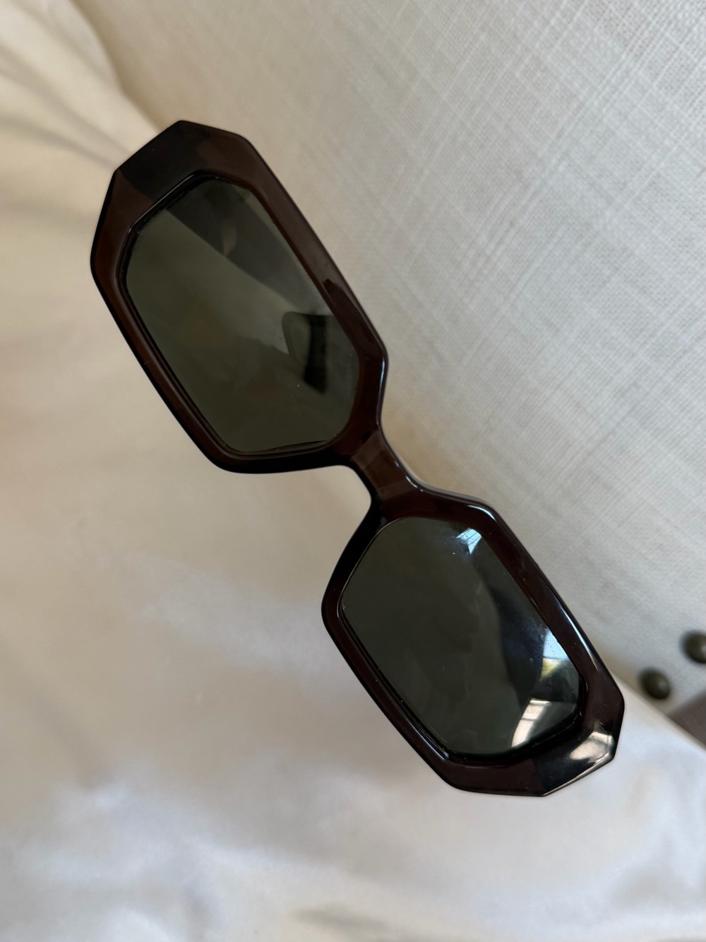 Meller Women's Dark Brown Geometric Sunglasses